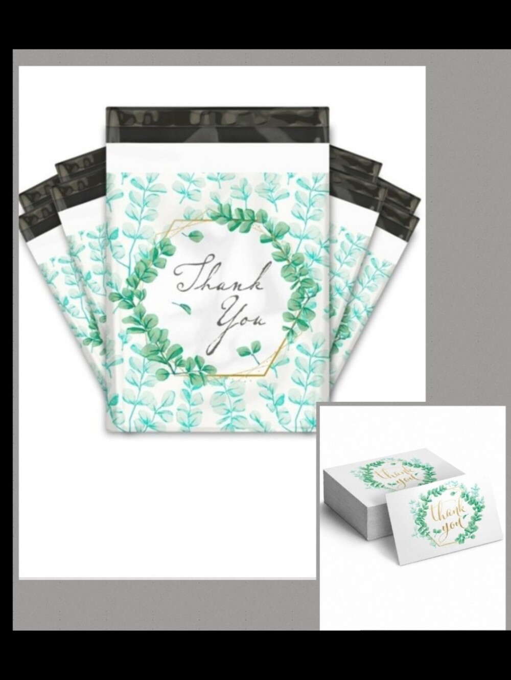 (25) 10x13 POLYS + (25)4x6 CARDS~ EUCALYPTUS BUNDLE